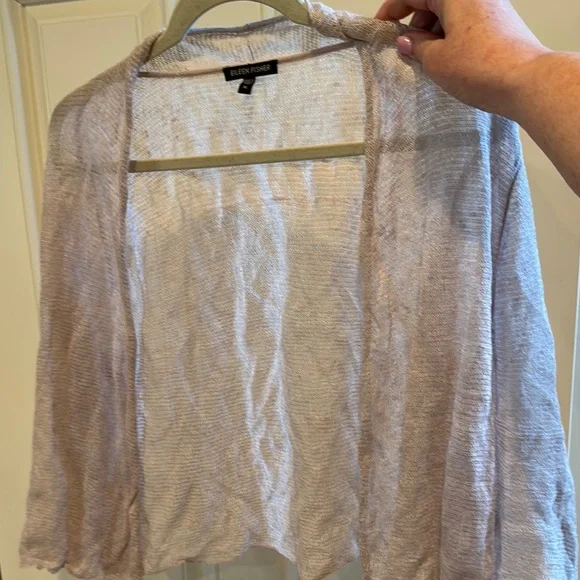 Eileen Fisher Women's Soft Pink Open-Front Shrug - Picture 5 of 8